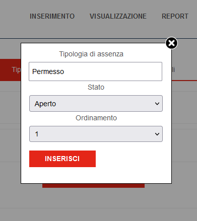 creazione tipologia di assenza
